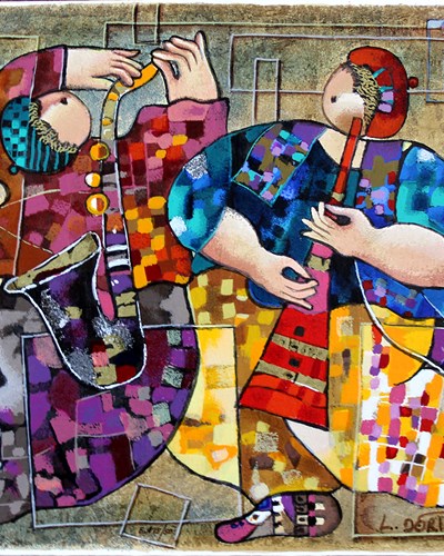 Dorit Levi-הדפס משי על עץ-614